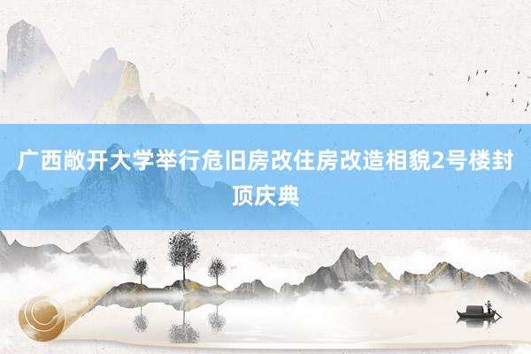 广西敞开大学举行危旧房改住房改造相貌2号楼封顶庆典